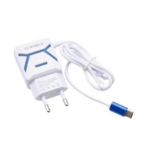 Incarcator retea, klausstech, fast charging, 2xusb, typec, modern, ergonomic, rezistent, alb/albastru